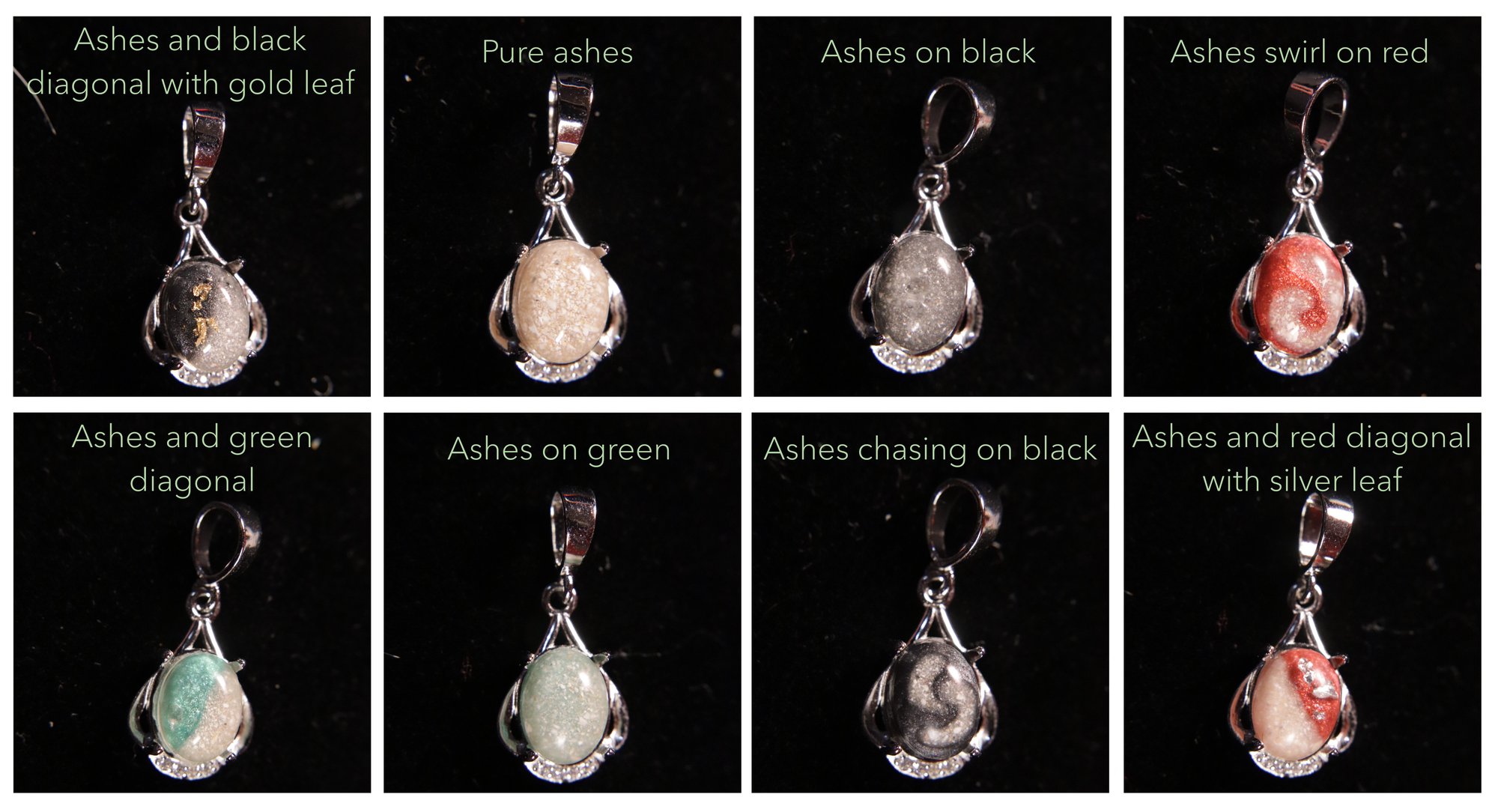 Ashes pendant examples